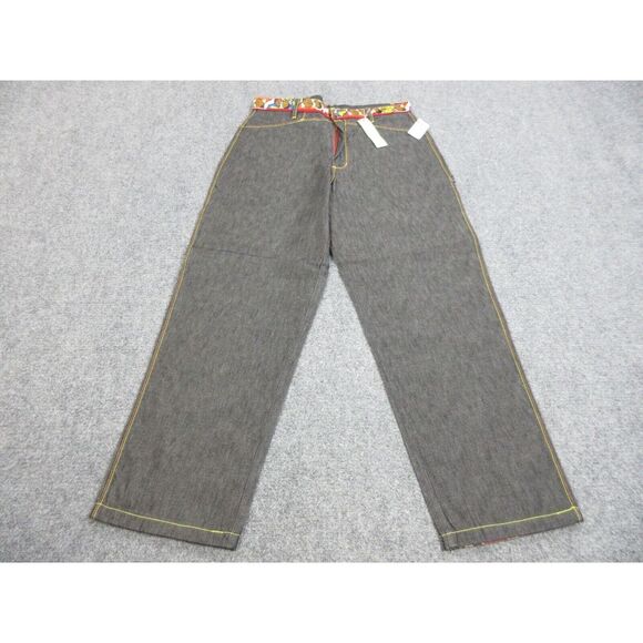 VINTAGE Platinum Fubu Jeans Mens 36 Black Denim Hip Hop Fat‎ Albert Deadstock